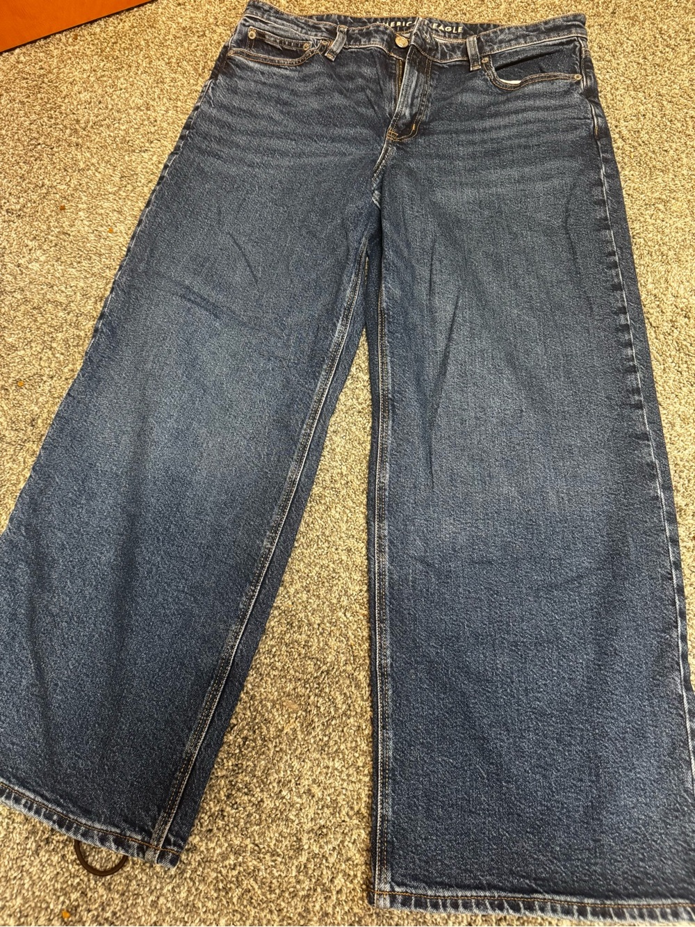 American Eagle Outfitters Wide-Leg Jeans - Dark Blue